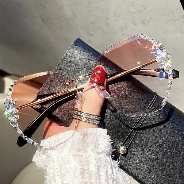 Óculos de Sol com Diamantes