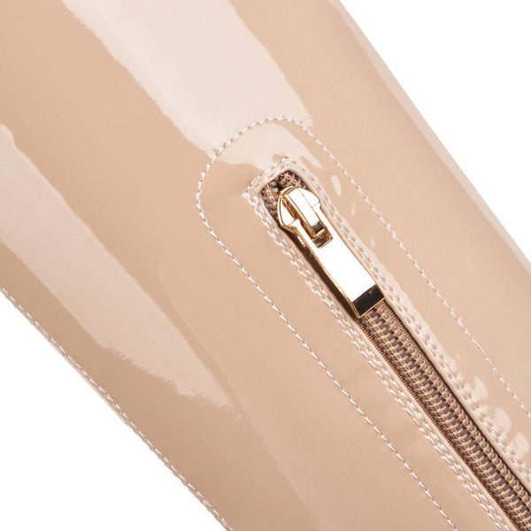 Bota Over The Knee Verniz Salto Alto Fino