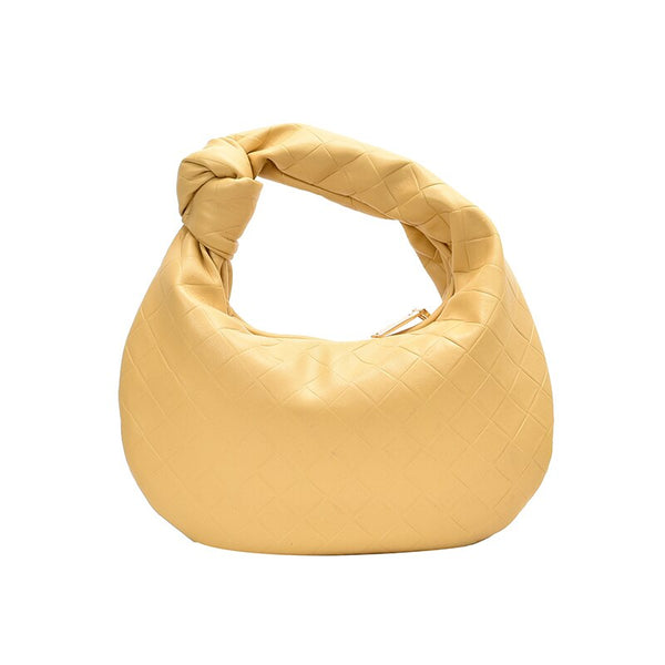 Bolsa Pequena de Mão em Couro com Nó na Alça