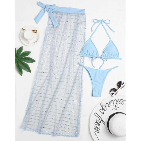 Conjunto 3 Peças Biquíni e Saída de Praia