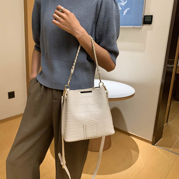 Bolsa de Couro Pequena com Dupla Alça