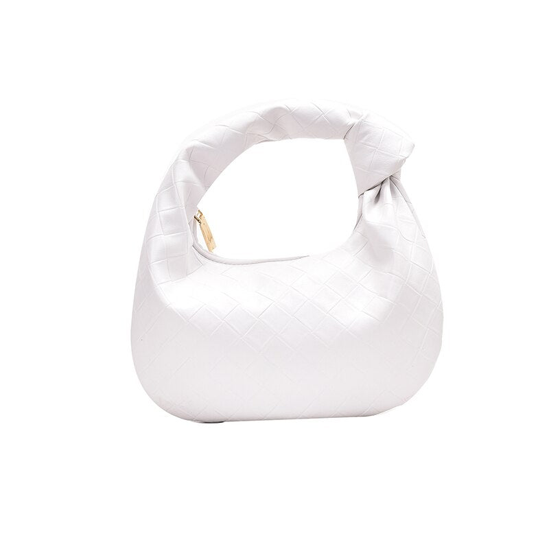 Bolsa Pequena de Mão em Couro com Nó na Alça