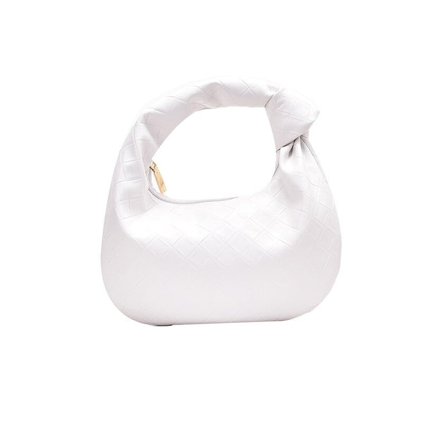 Bolsa Pequena de Mão em Couro com Nó na Alça