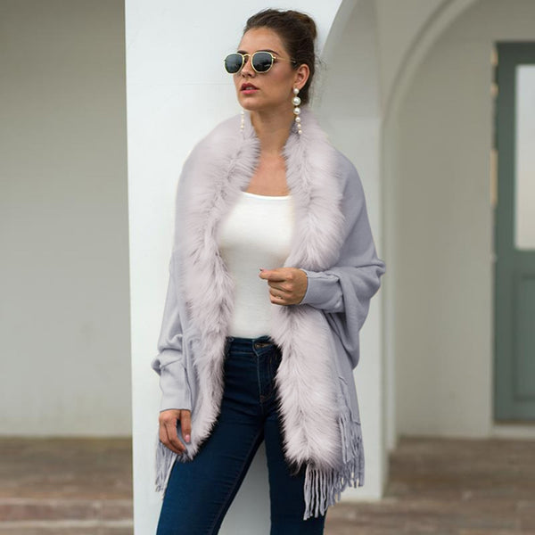 Wool Cape Warm Knitted Shawl