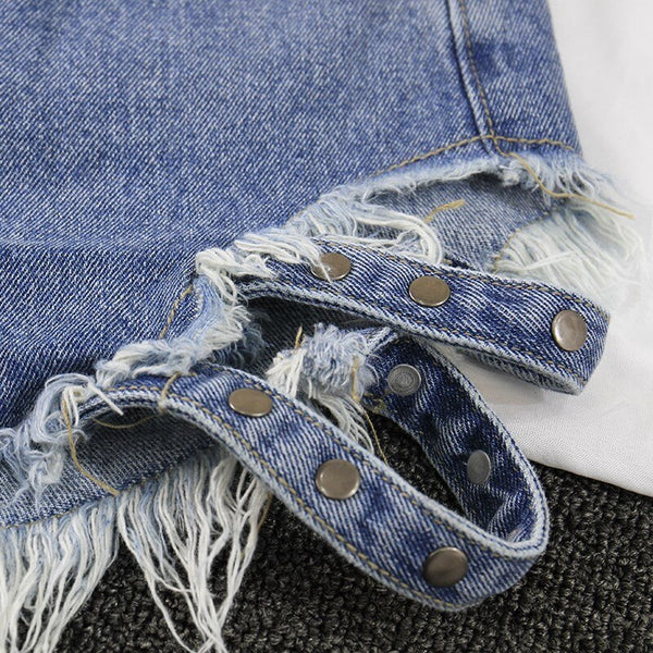 Custom Denim Shorts with Spike
