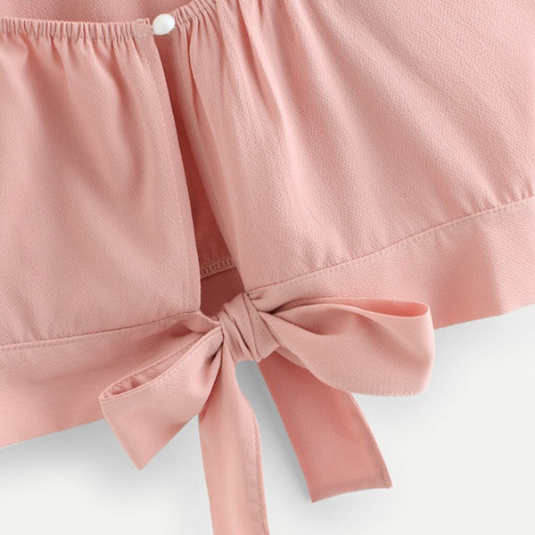 Cropped de Alcinha Com Pérolas