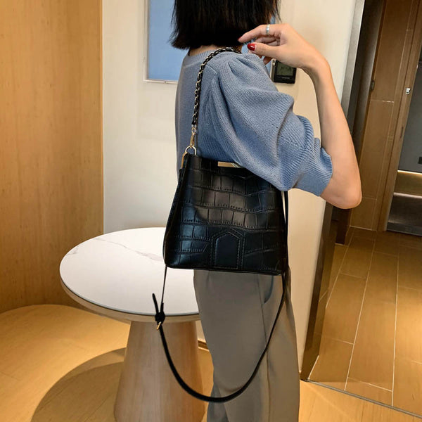 Bolsa de Couro Pequena com Dupla Alça
