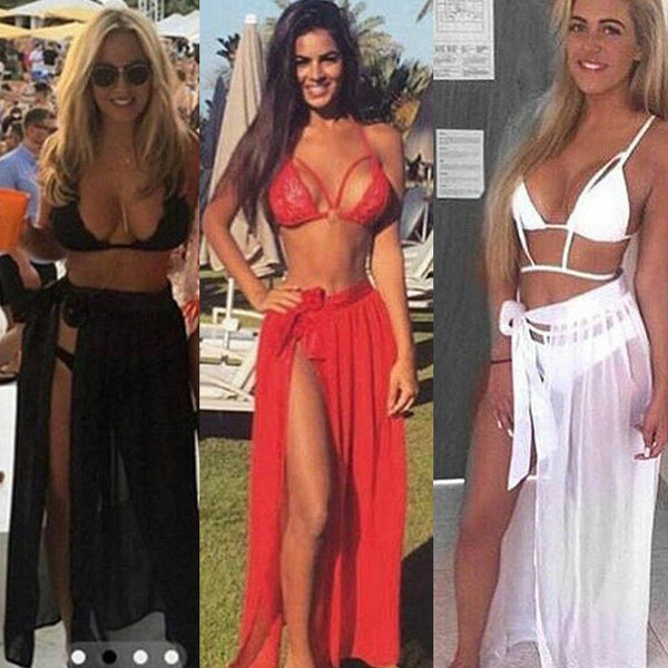 Long Tulle Skirt with Tie-Up Beach Cover-up