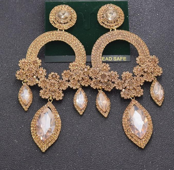 Large Crystal Earring Semi-jewelry