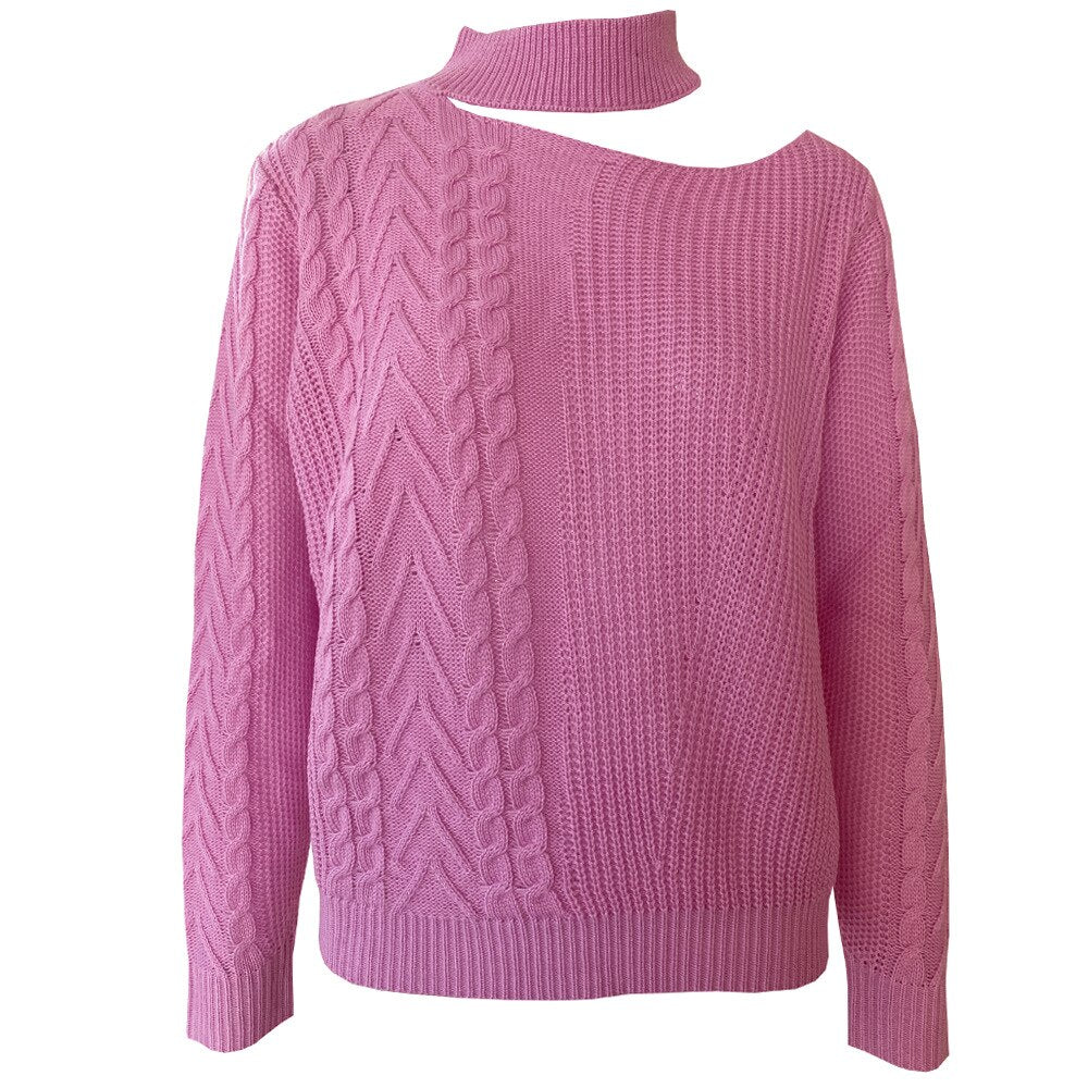 Turtleneck Sweater with Cutout on the Shoulder