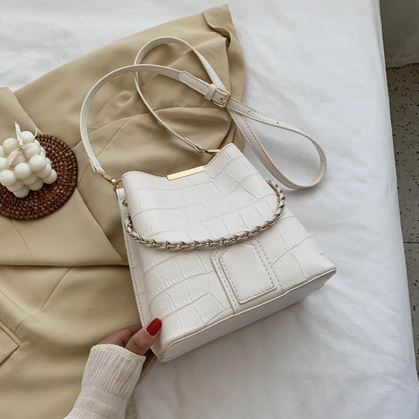 Bolsa de Couro Pequena com Dupla Alça