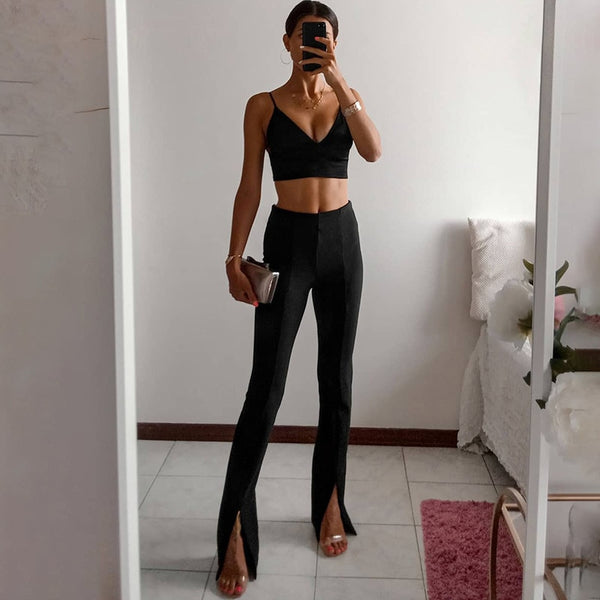 Calça Lápis com Fenda Frontal