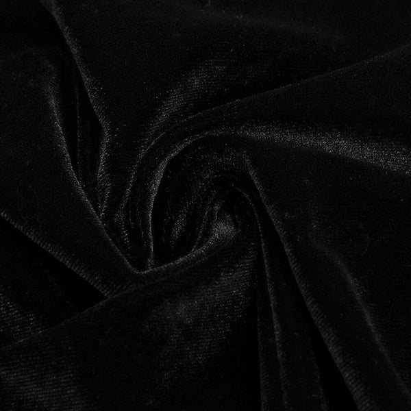 Black Jumpsuit in Tight Tulle with Velvet and Transparency on the Sides