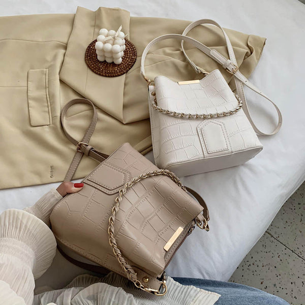 Bolsa de Couro Pequena com Dupla Alça