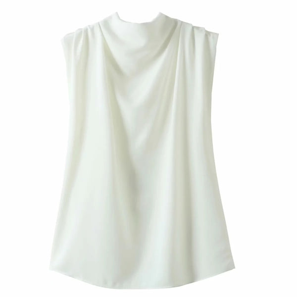 Blusa Gola Alta Solta sem Mangas