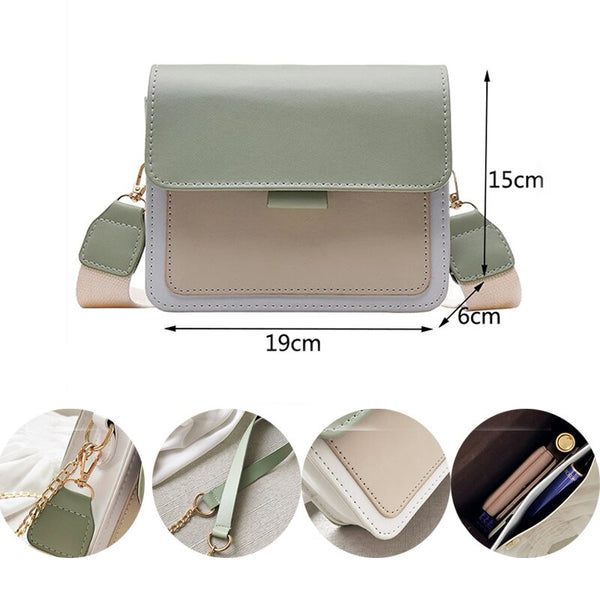 Bolsa de Ombro Pequena Quadrada de Couro