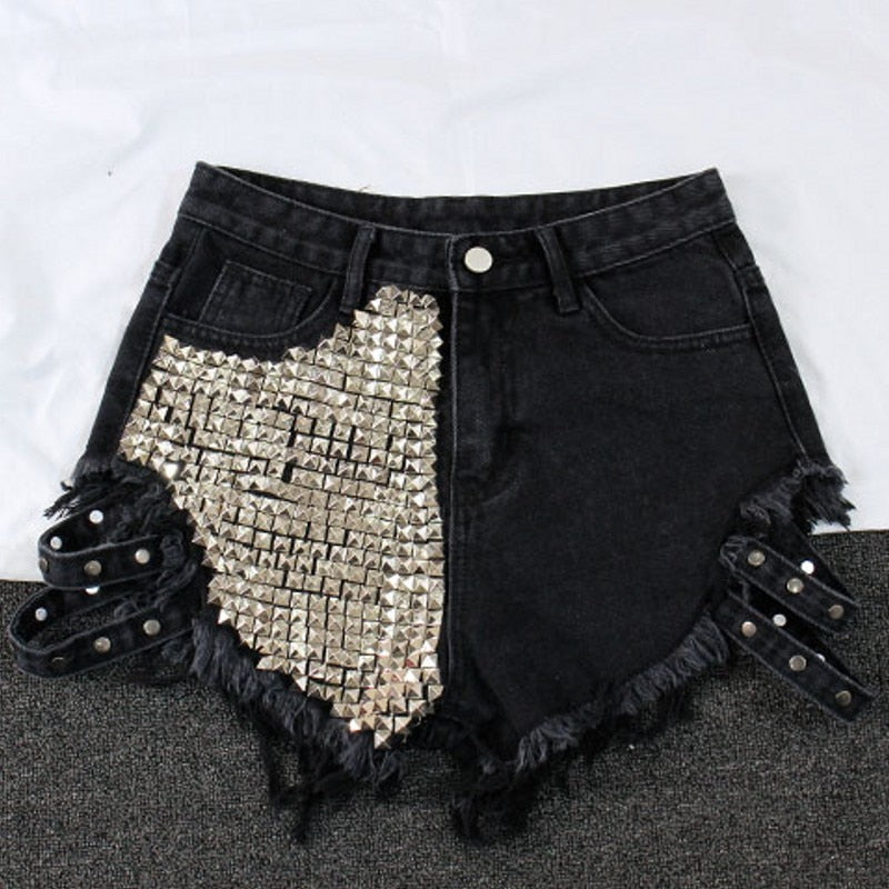 Custom Denim Shorts with Spike