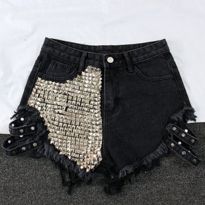 Custom Denim Shorts with Spike