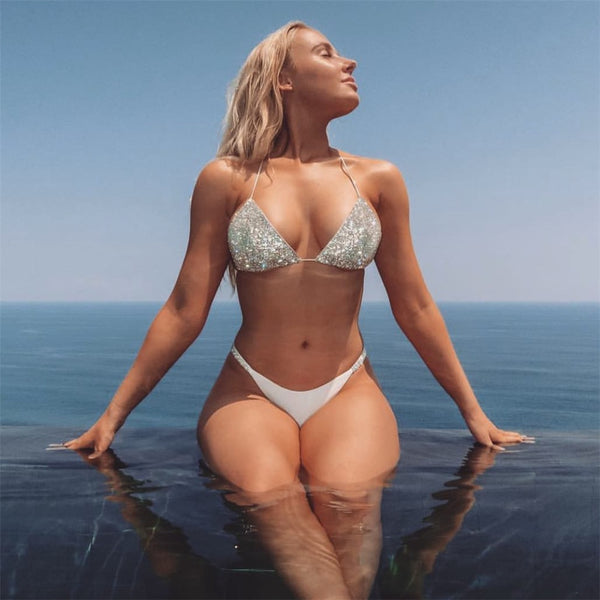 Shiny Semi Thong Bikini Set