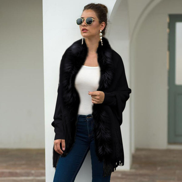 Wool Cape Warm Knitted Shawl
