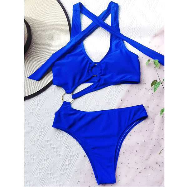 High Waisted Open Abdomen Swimsuit