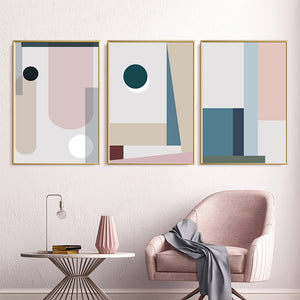 Minimalistc Abstrato Geometria Pintura em Folha