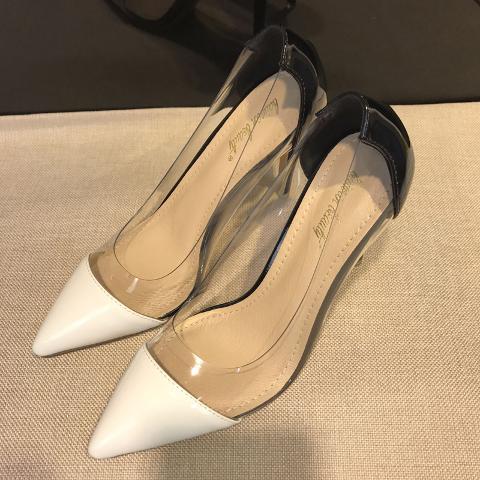 Scarpin Vinil Transparente Salto Alto Fino