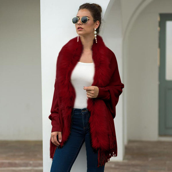 Wool Cape Warm Knitted Shawl