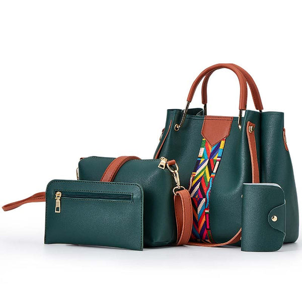Bolsa Grande de Couro Kit 3 Peças