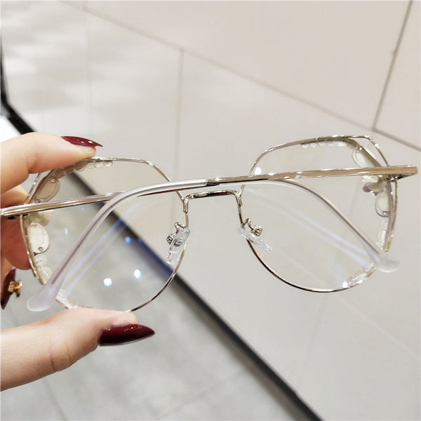 Óculos Anti Fadiga Transparente com Decoração em Cristal