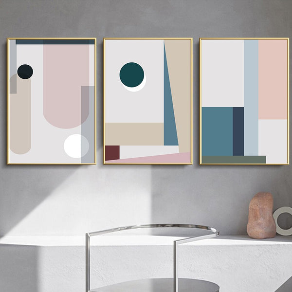 Minimalistc Abstrato Geometria Pintura em Folha