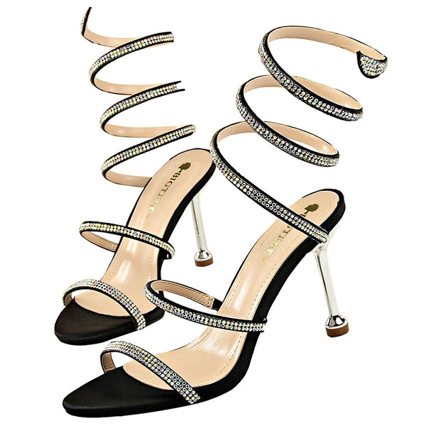 Thin High Heel Spiral Sandal