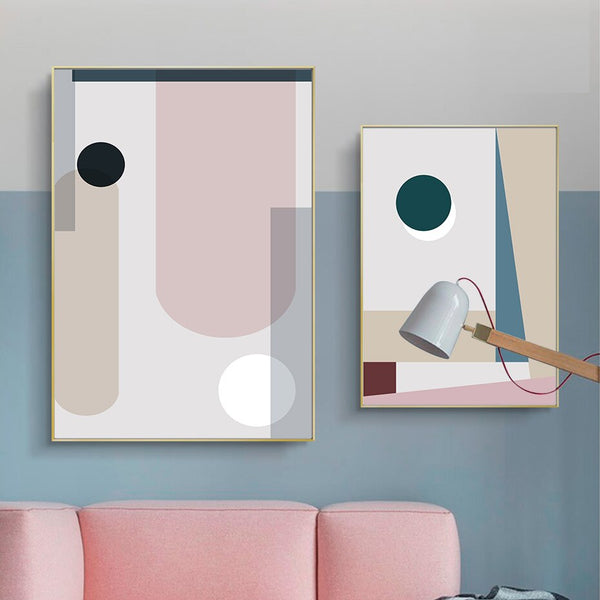 Minimalistc Abstrato Geometria Pintura em Folha
