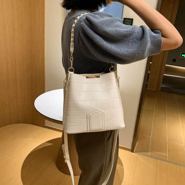 Bolsa de Couro Pequena com Dupla Alça