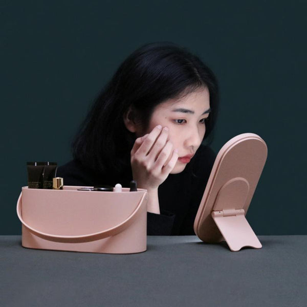 Portable Makeup Case Mirror With LED Light