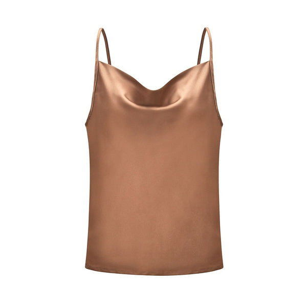 Blusa de Alcinha em Cetim Solta Decote V