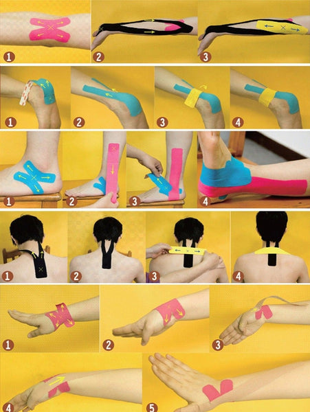 Kit 5 Kinesio Tapes Functional Adhesive Elastic Bandage 