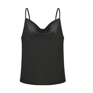Blusa de Alcinha em Cetim Solta Decote V