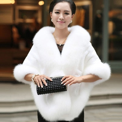 Poncho Cardigan Grosso Quente com Pelos
