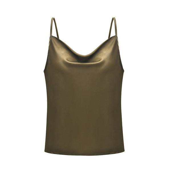 Blusa de Alcinha em Cetim Solta Decote V