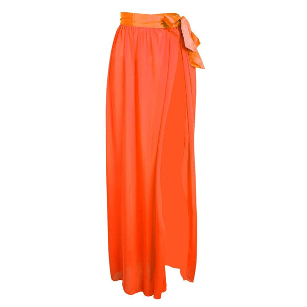 Long Tulle Skirt with Tie-Up Beach Cover-up