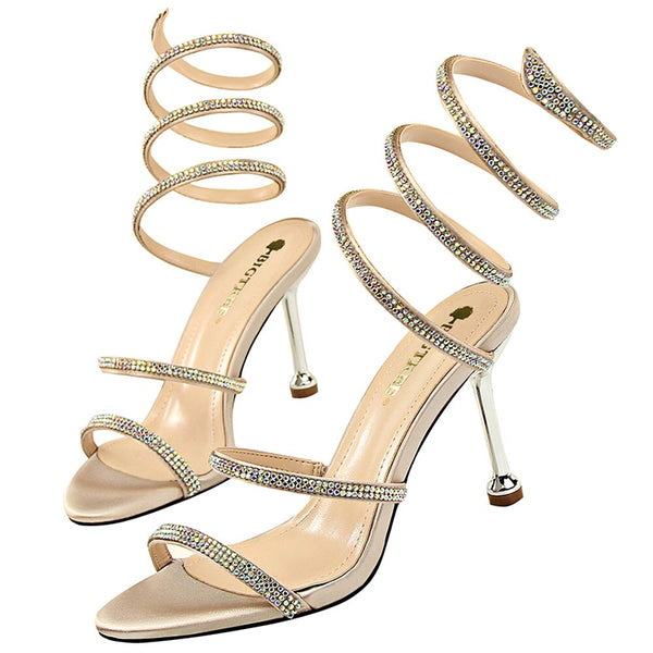 Thin High Heel Spiral Sandal
