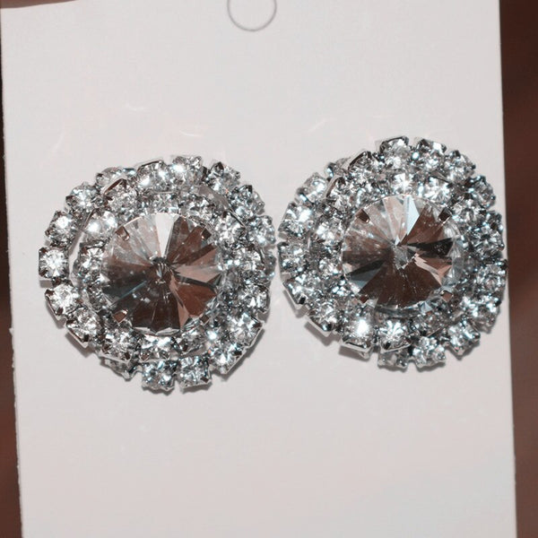 Brinco Redondo Grande com Strass