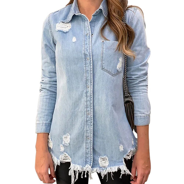 Jaqueta Jeans Alongada