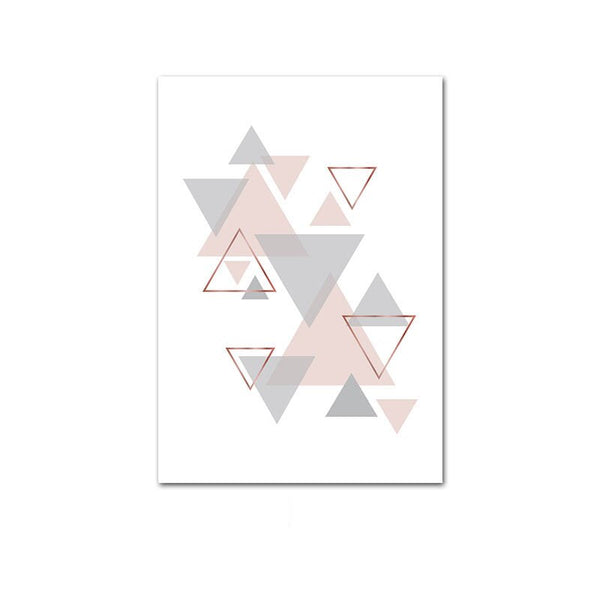 Pintura em Tela Folha Nórdico Geométrico Abstrato