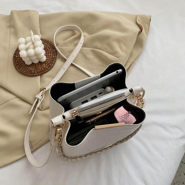 Bolsa de Couro Pequena com Dupla Alça