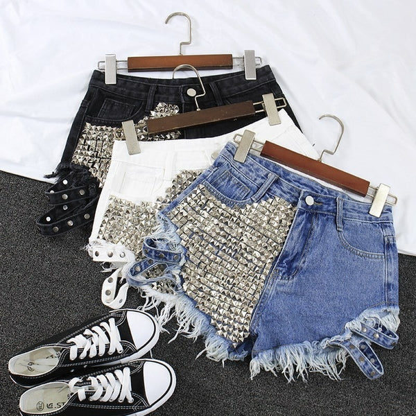 Custom Denim Shorts with Spike