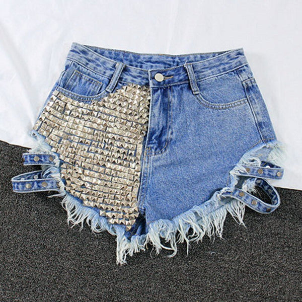 Custom Denim Shorts with Spike