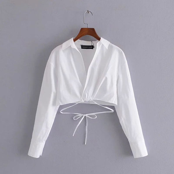 Camisa Cropped com Amarração