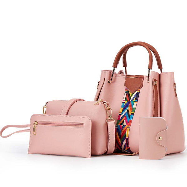 Bolsa Grande de Couro Kit 3 Peças